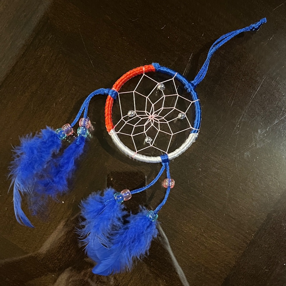 Colorful Dreamcatcher with Blue Feathers